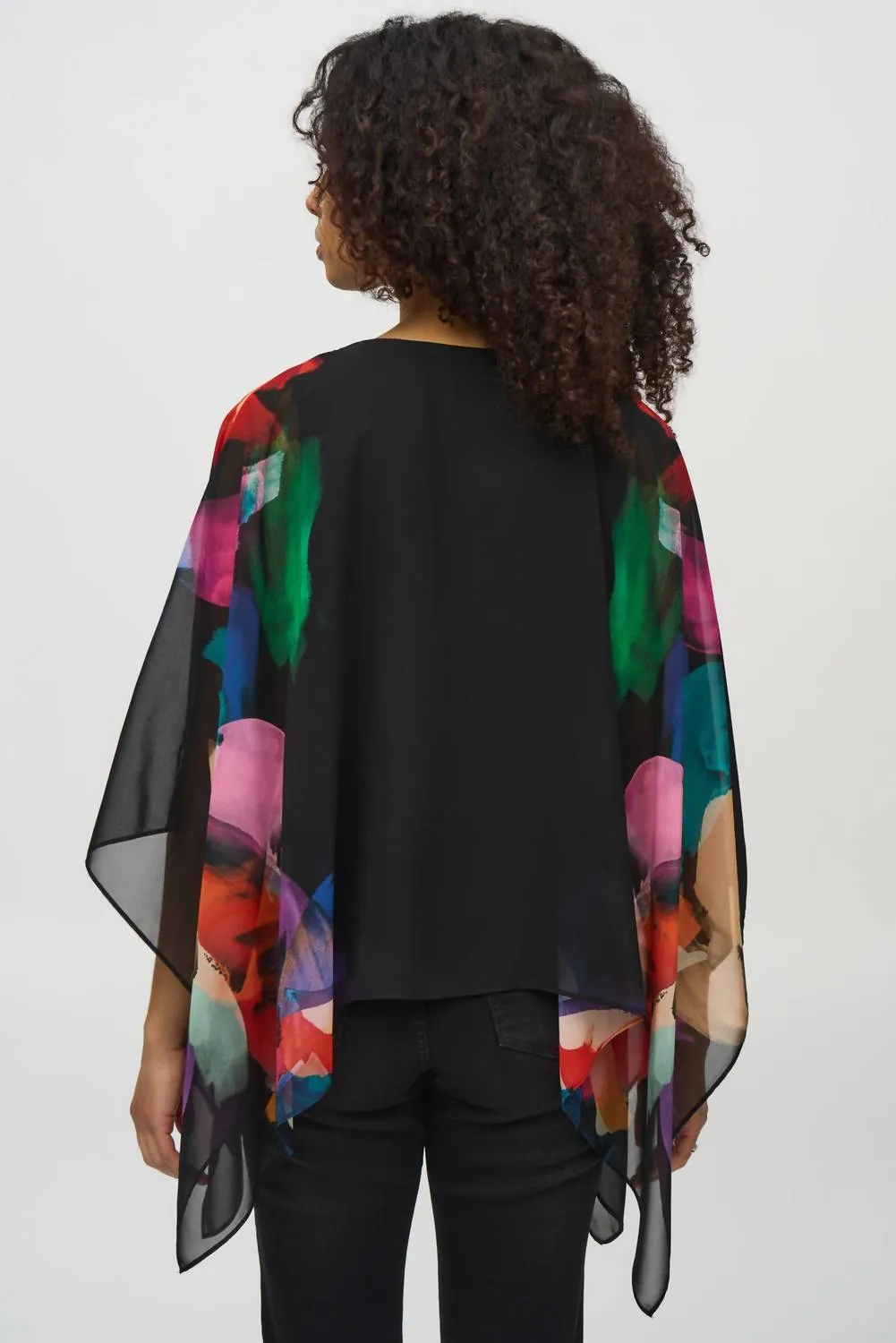 Chiffon Abstract Poncho Top