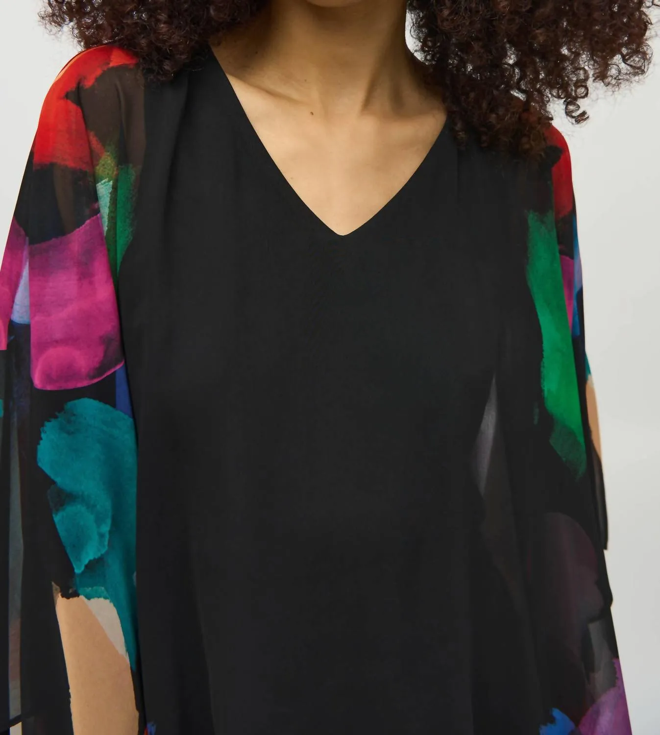Chiffon Abstract Poncho Top
