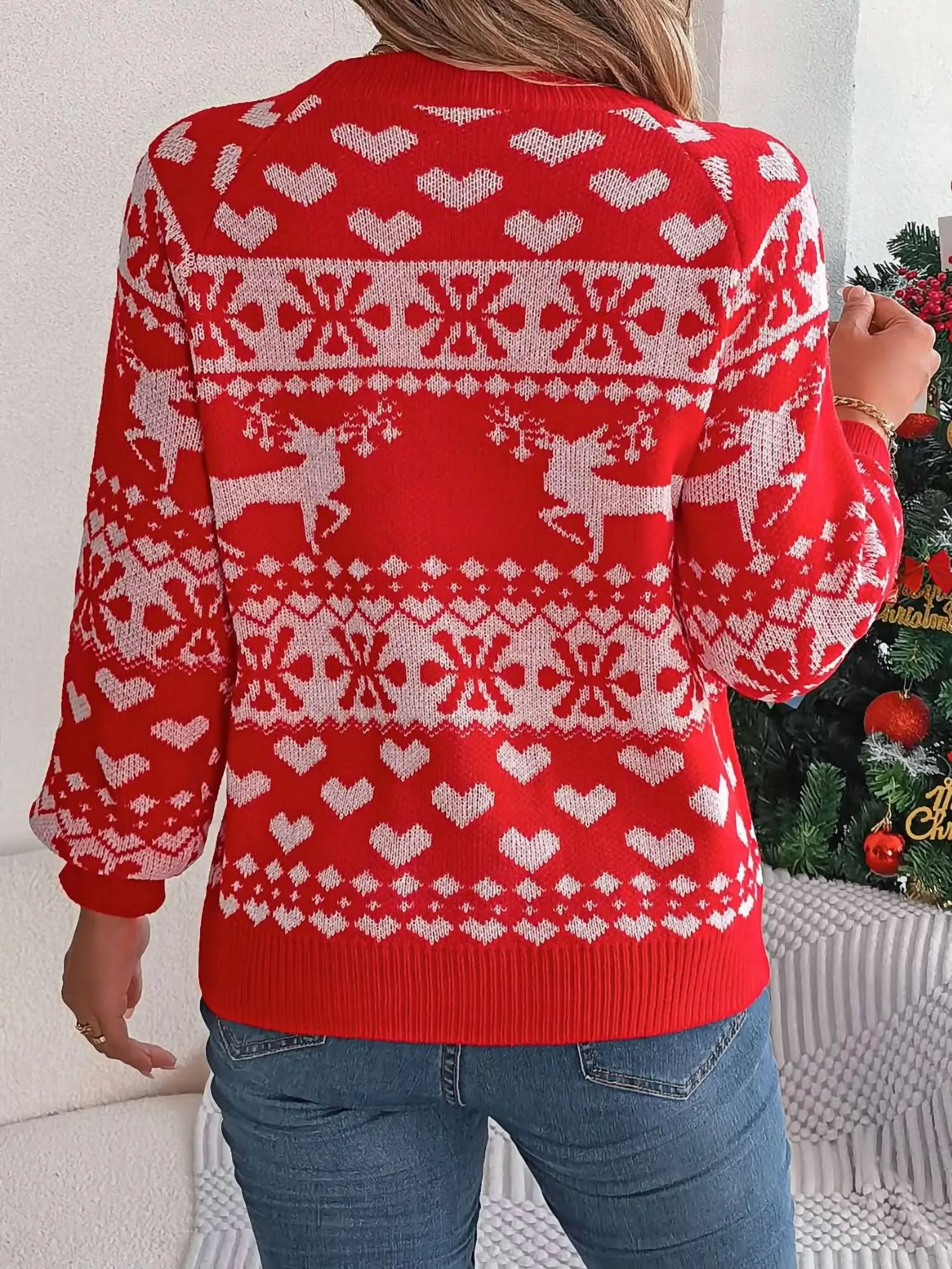 Christmas Element Sweater In Red
