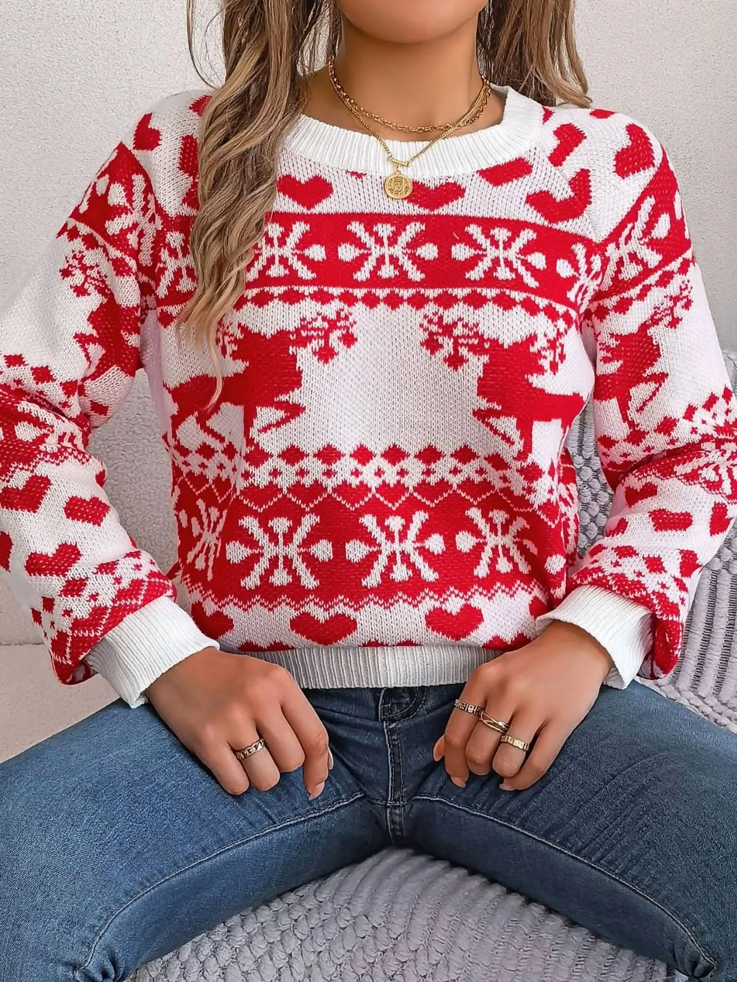 Christmas Element Sweater In White