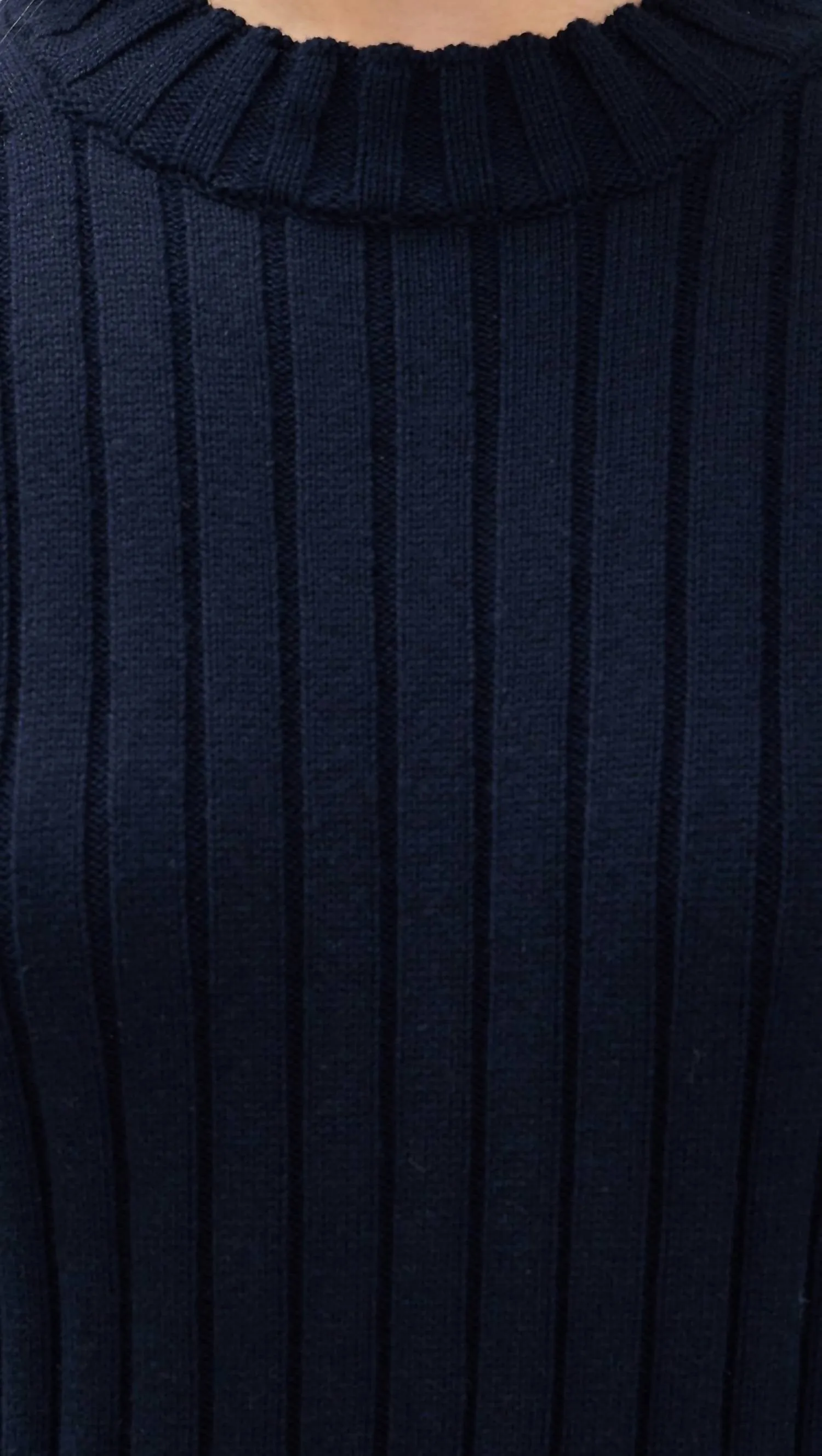 Chunky Cotton Fisherman Sweater In Indigo