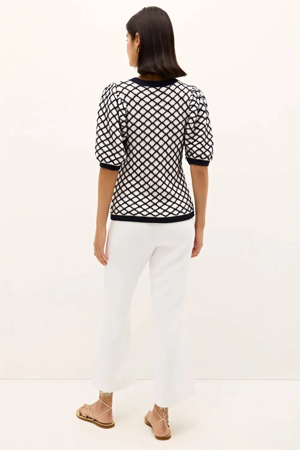Cici Sweater In Navy And White