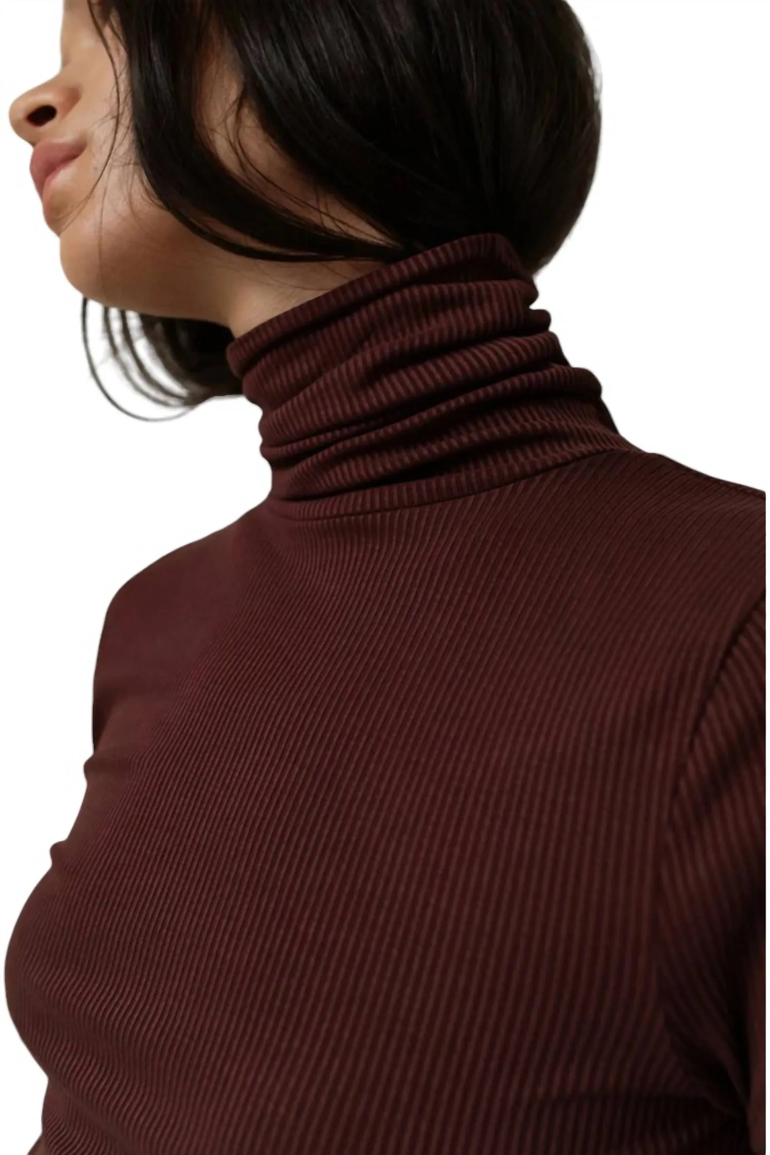 Cinthya Turtle Neck Top In Truffle