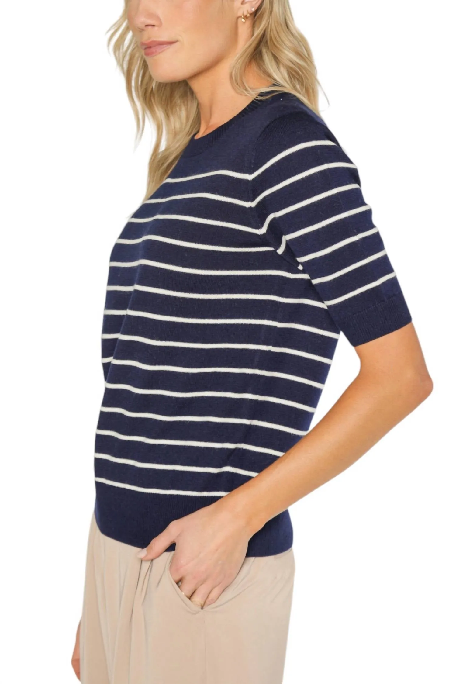 Claire Sweater Top In Navy