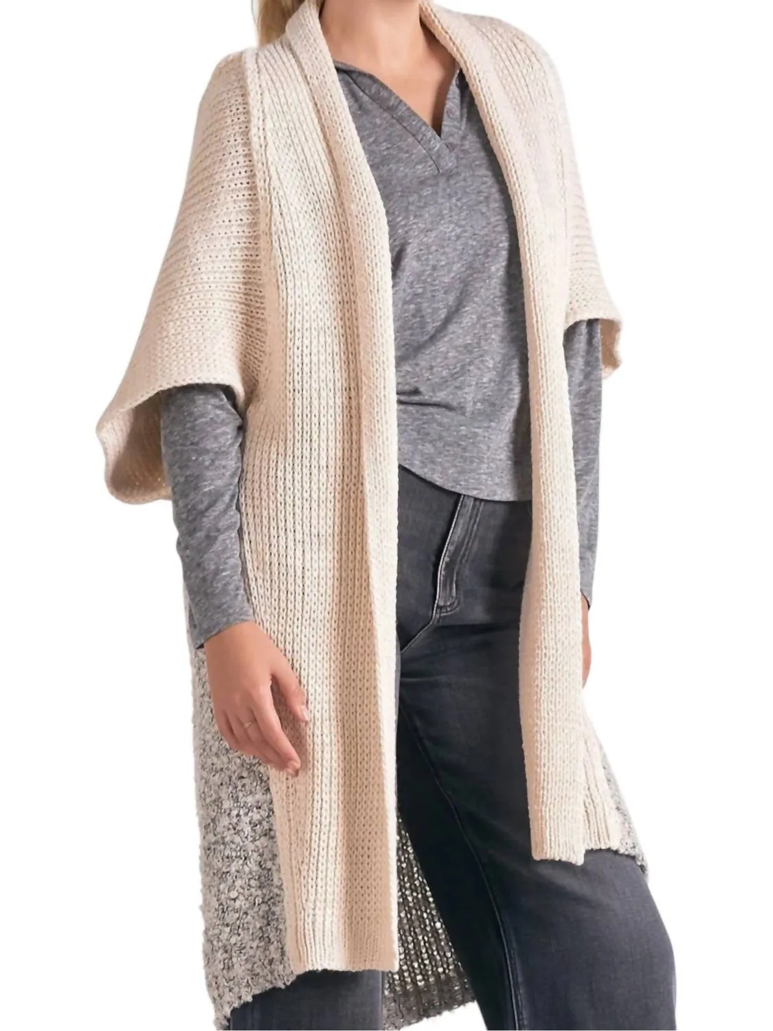 Cliff Oversized Cardigan In Cream