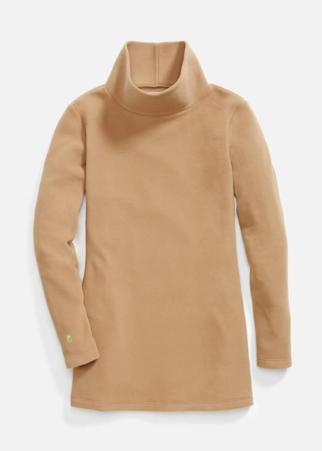 Cobble Hill Turtleneck Vello Fleece Top In Camel