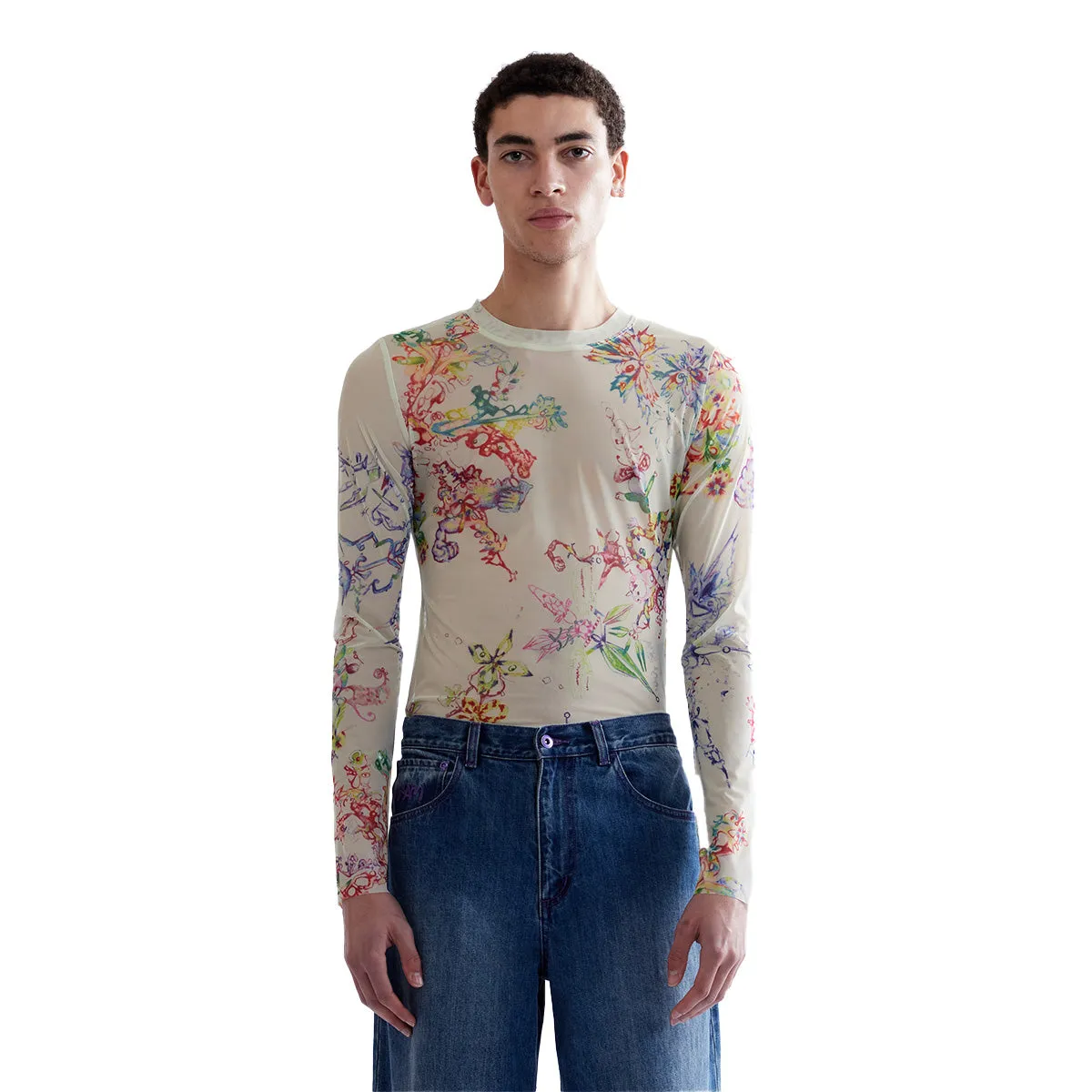   Coco Star Fractal Mesh Top 'AOP'