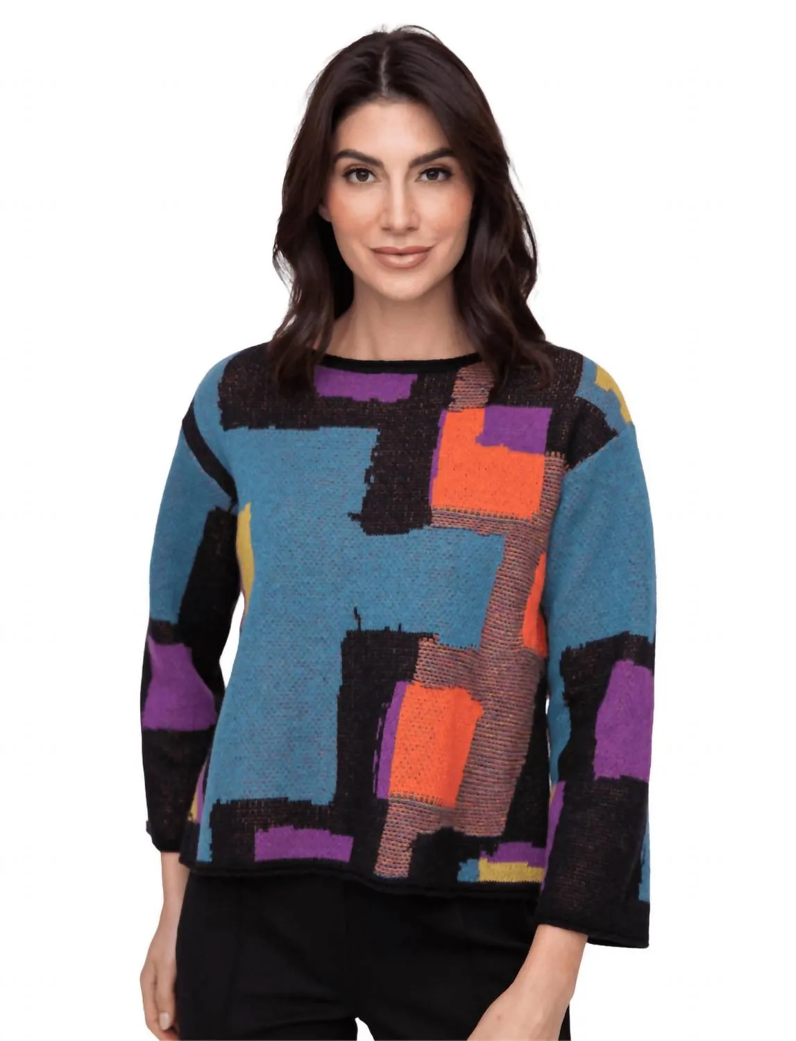 Collage Swing Pullover Sweater In Multicolor
