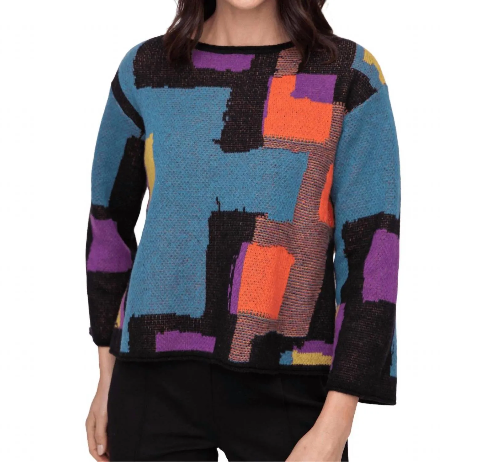 Collage Swing Pullover Sweater In Multicolor
