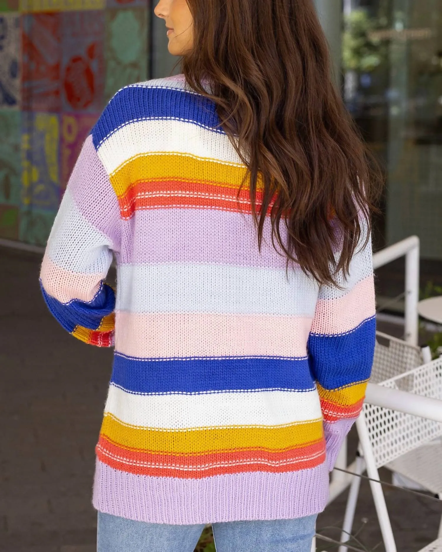 Colorblock Cardigan In Multicolor