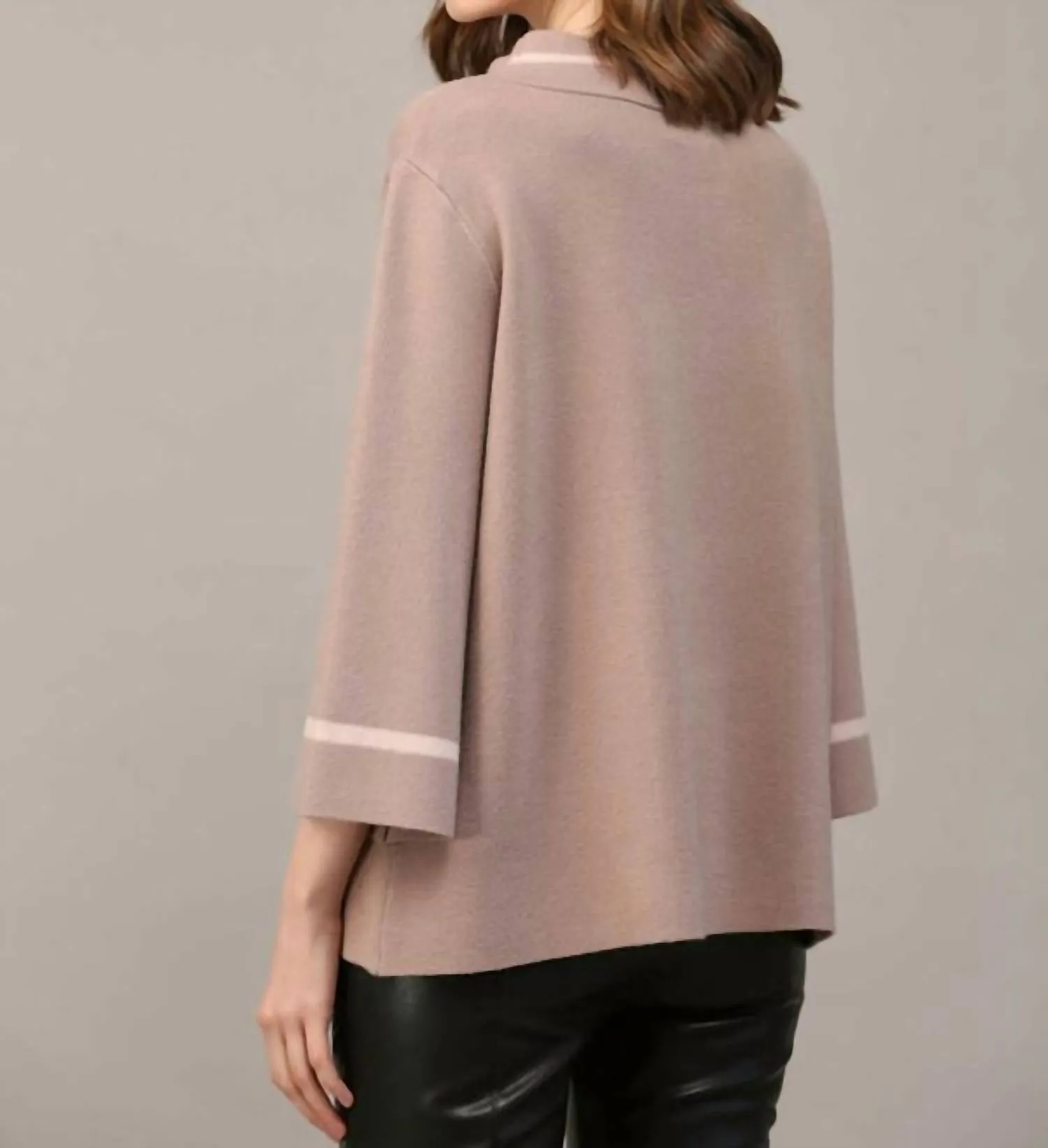 Contrast Lurex Yarn Sweater In Cocoa Blush