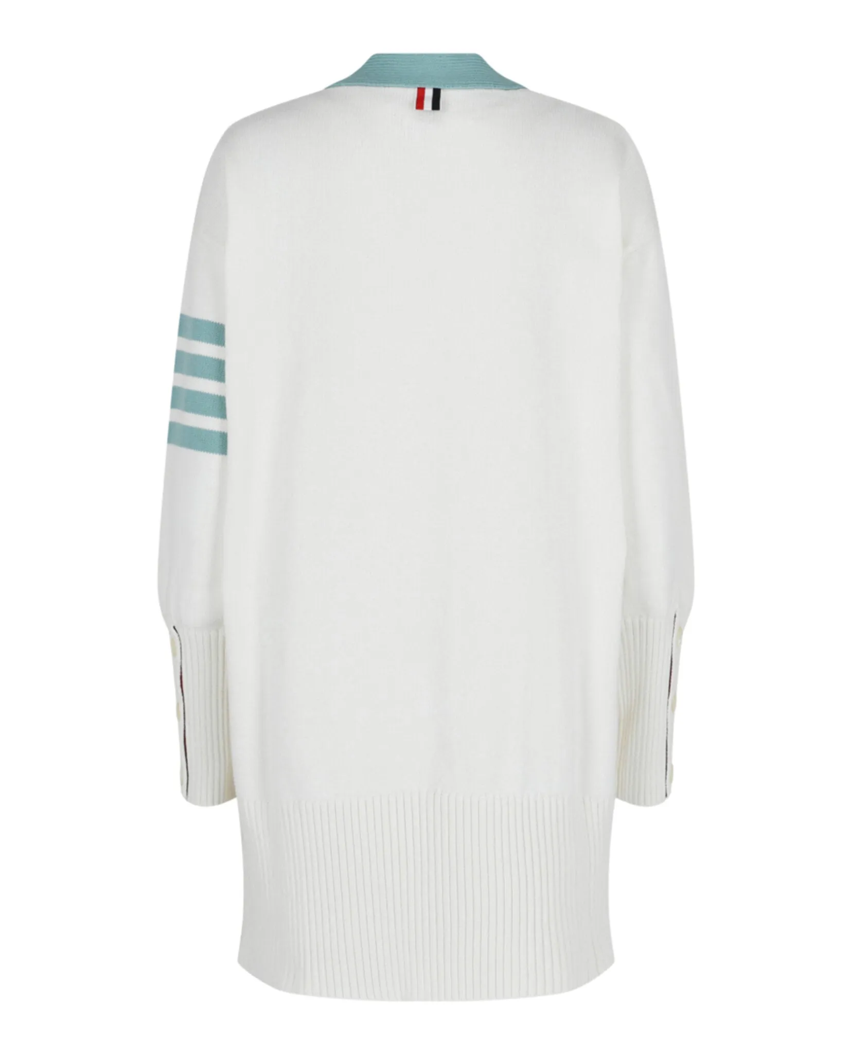 Cotton 4-Bar Oversized V-Neck Cardigan