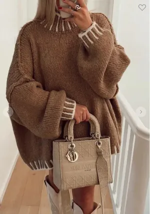 Cozy Mocha Sweater In Brown