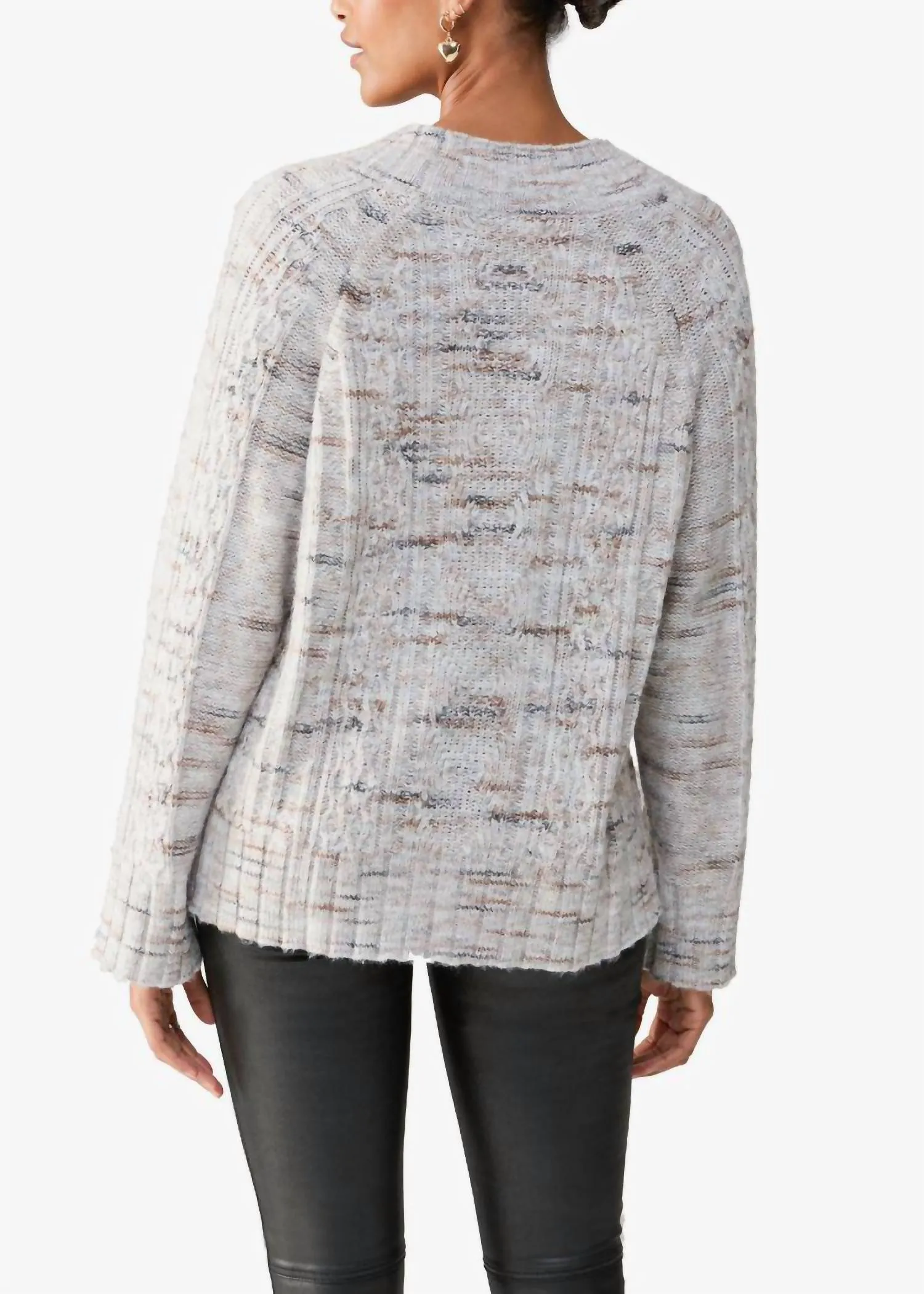 Cozy Mornings Cardigan In Light Mineral Multi