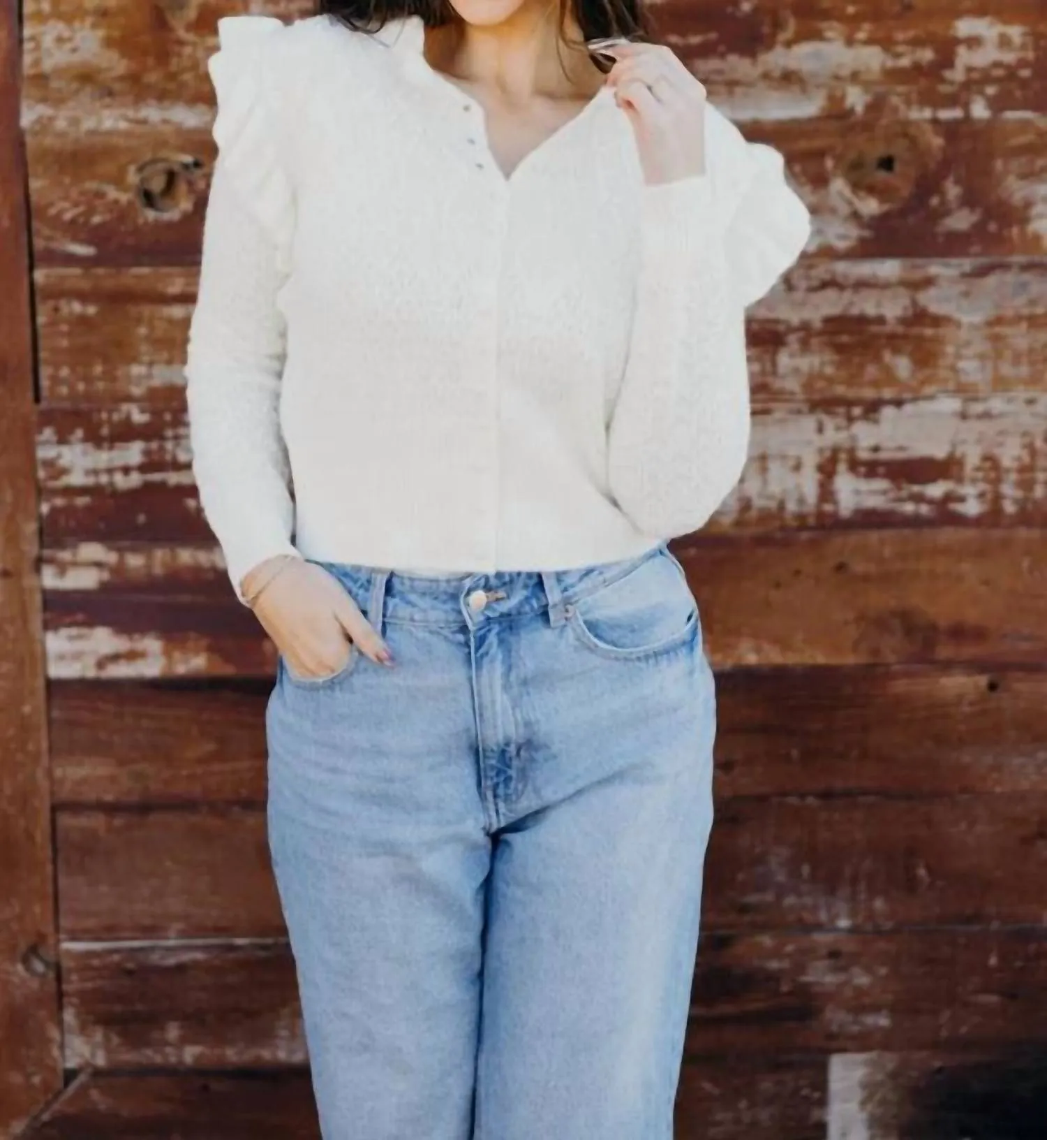 Crochet Cardigan In Off-White
