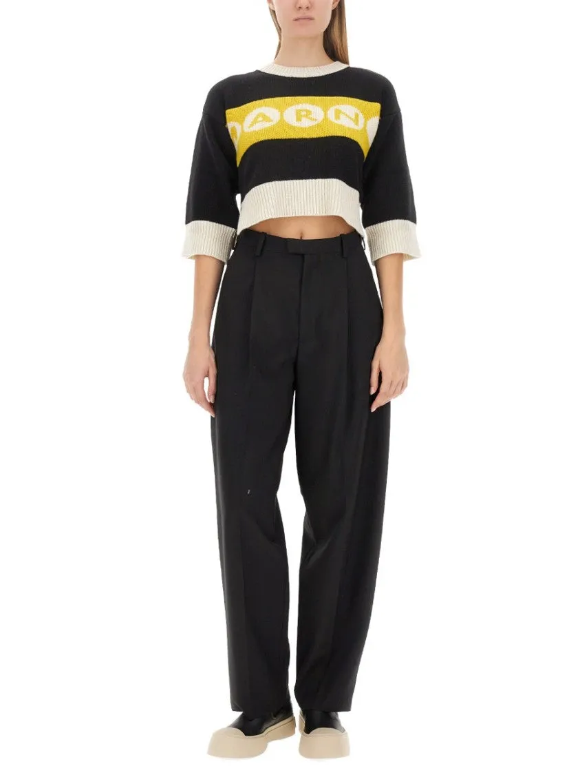 Cropped Jersey With Bold Logo