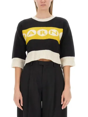 Cropped Jersey With Bold Logo
