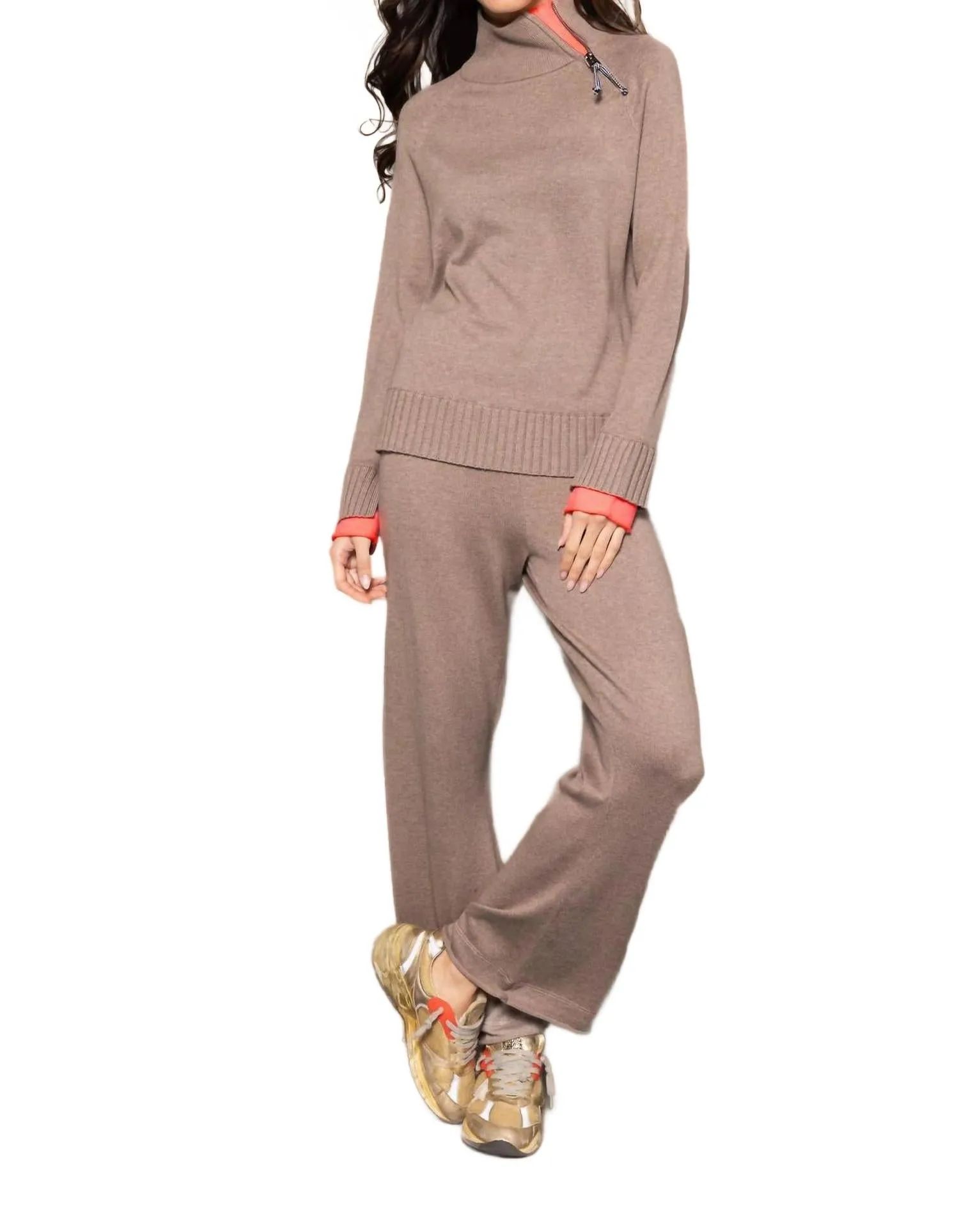 Cuffed Up Sweater In Mink Brown