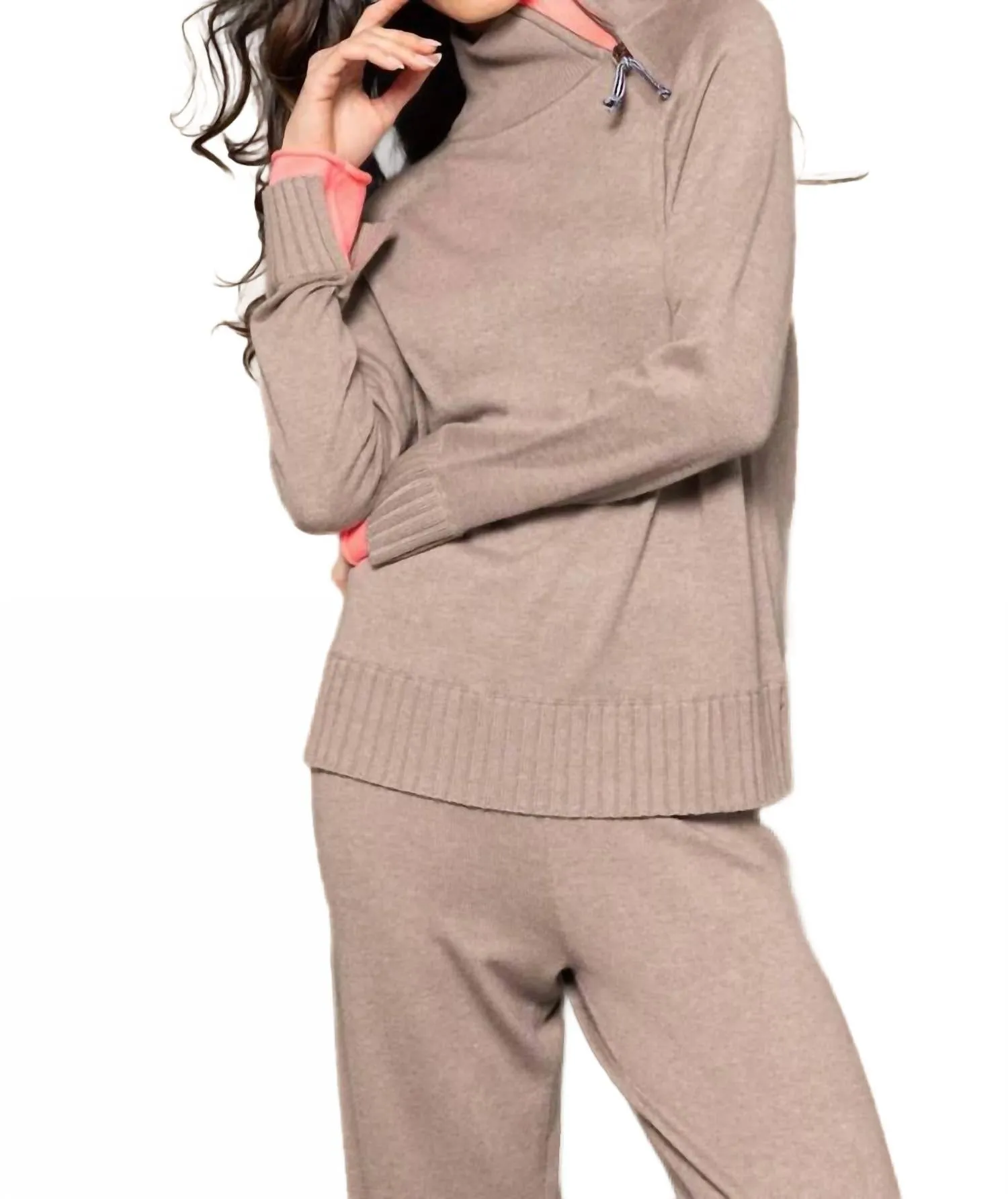 Cuffed Up Sweater In Mink Brown