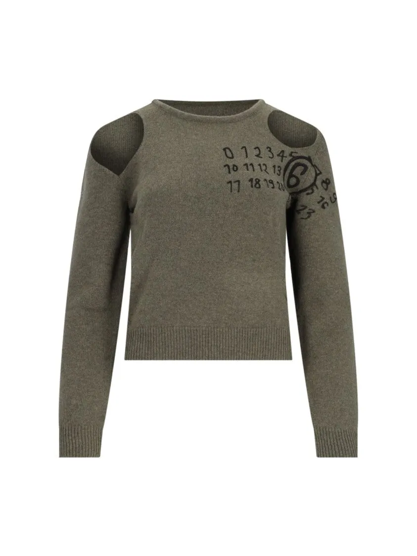 Cut-Out Detail Sweater  Green