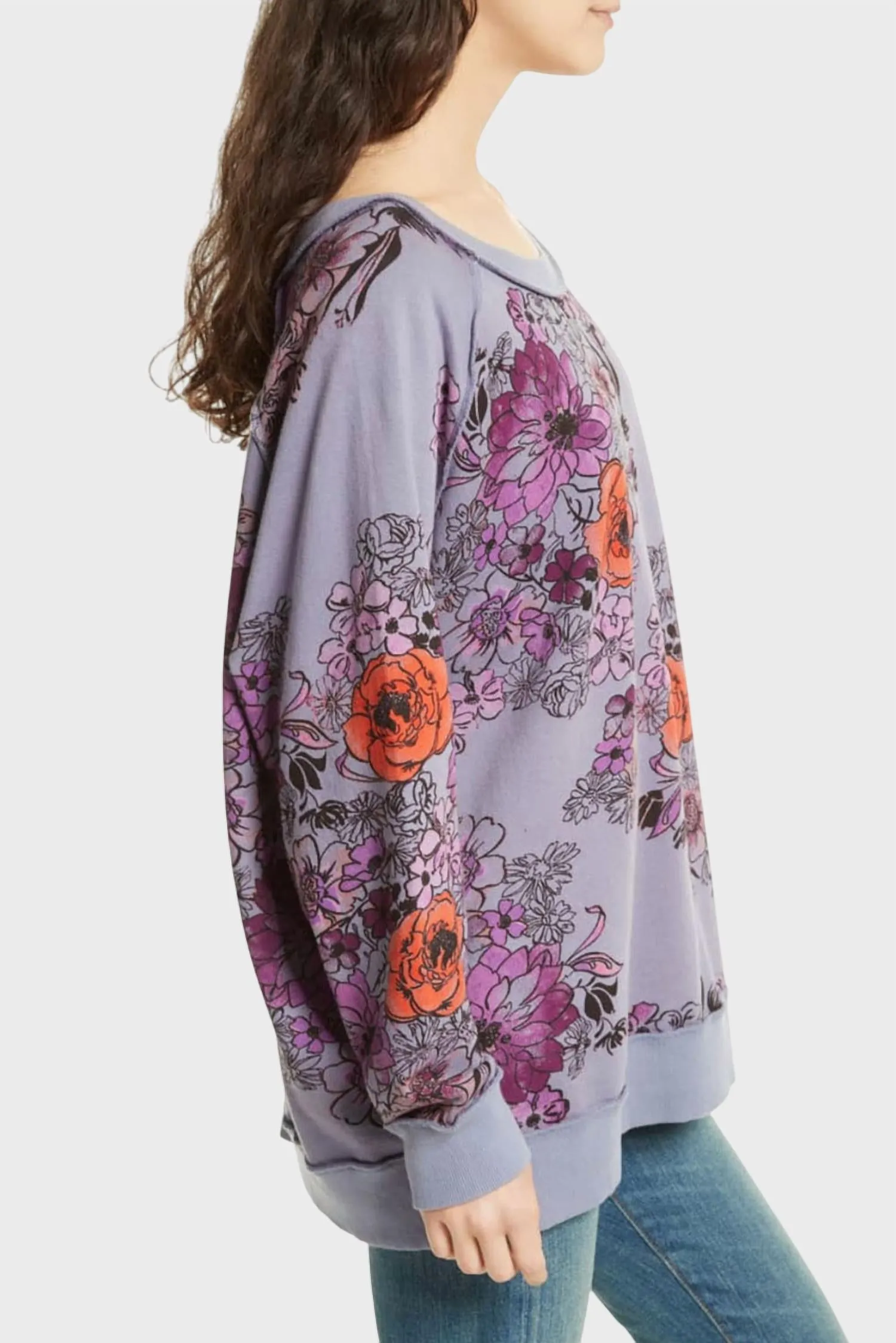 Daisy Slouchy Sweater In Purple
