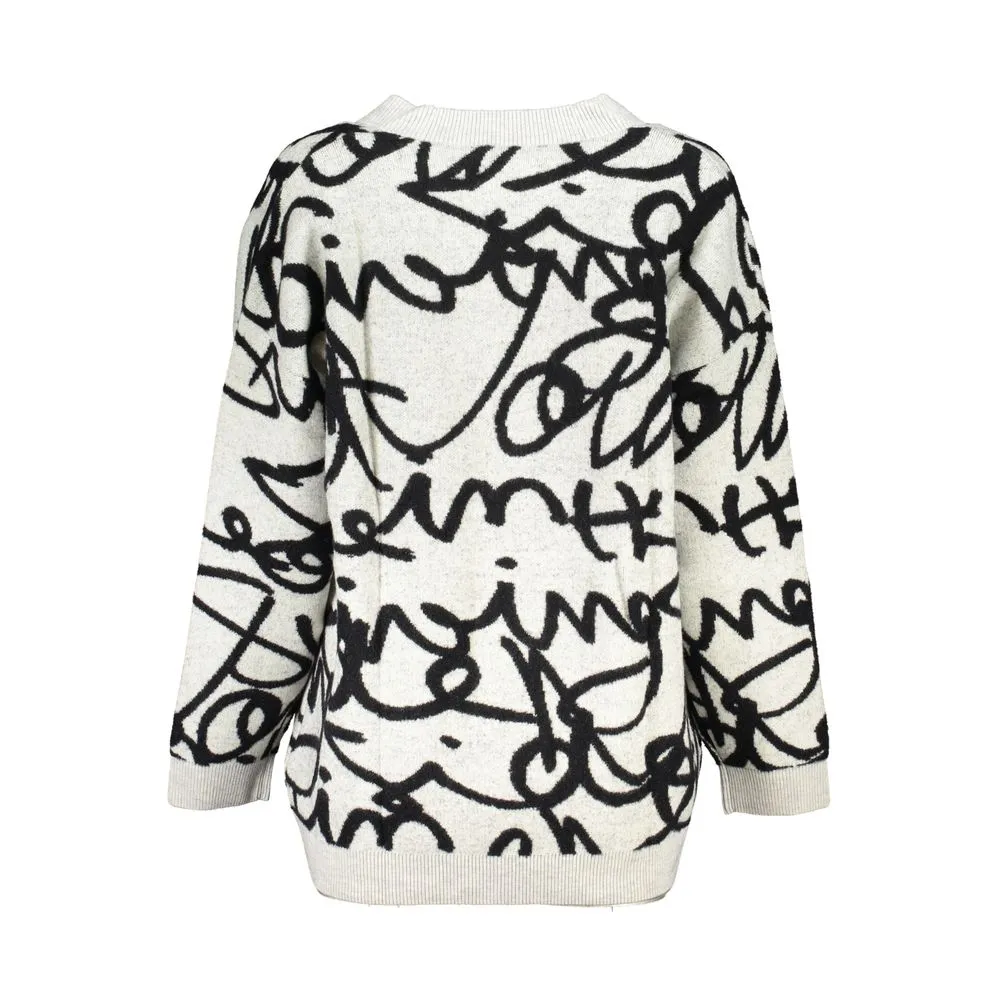 Desigual Chic Contrasting V-Neck Women's Cardigan