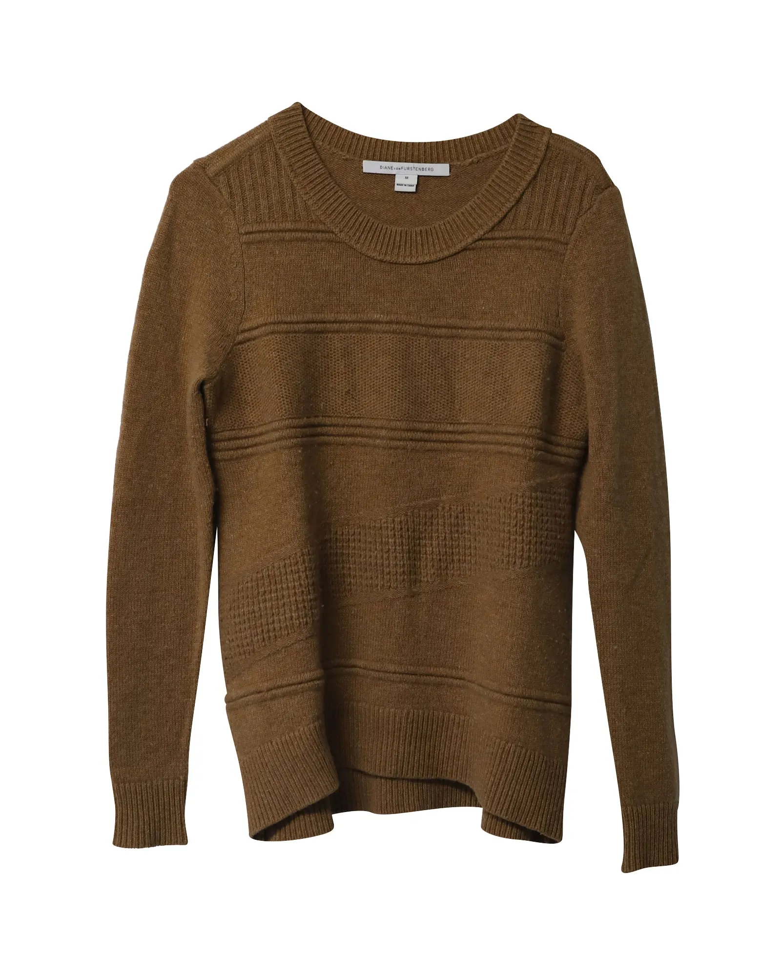 Diane Von Furstenberg Knitted Sweater in Brown Wool