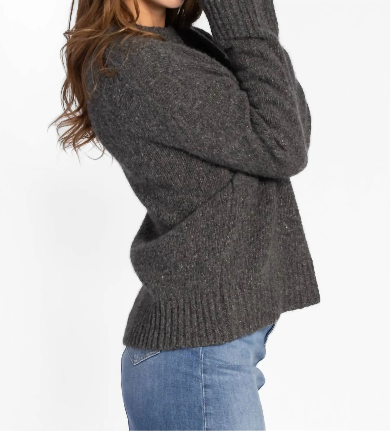 Donegal Easy Crewneck Sweater In Speckled Charcoal