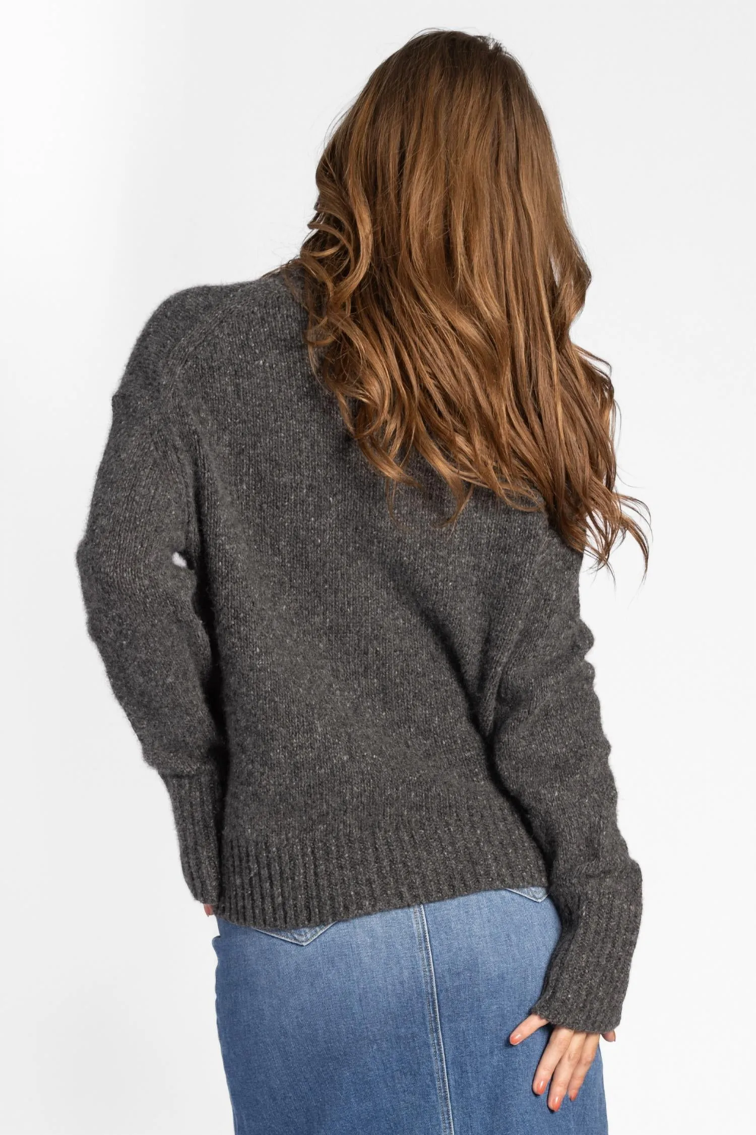 Donegal Easy Crewneck Sweater In Speckled Charcoal