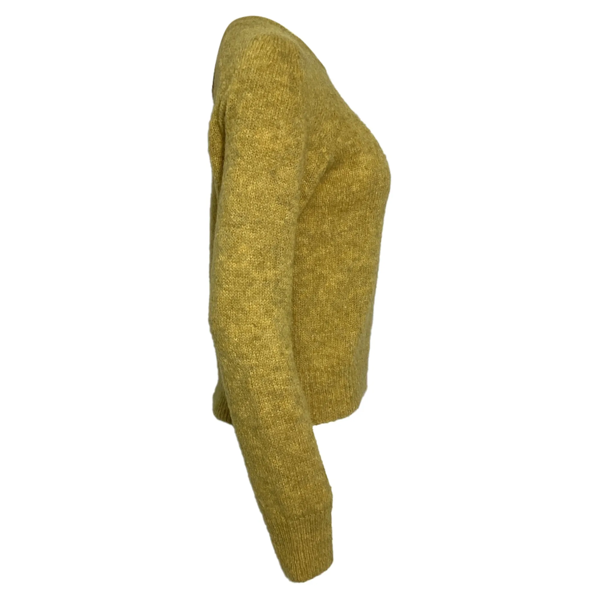 Dries Van Noten Brushed Sweater in Yellow Alpaca