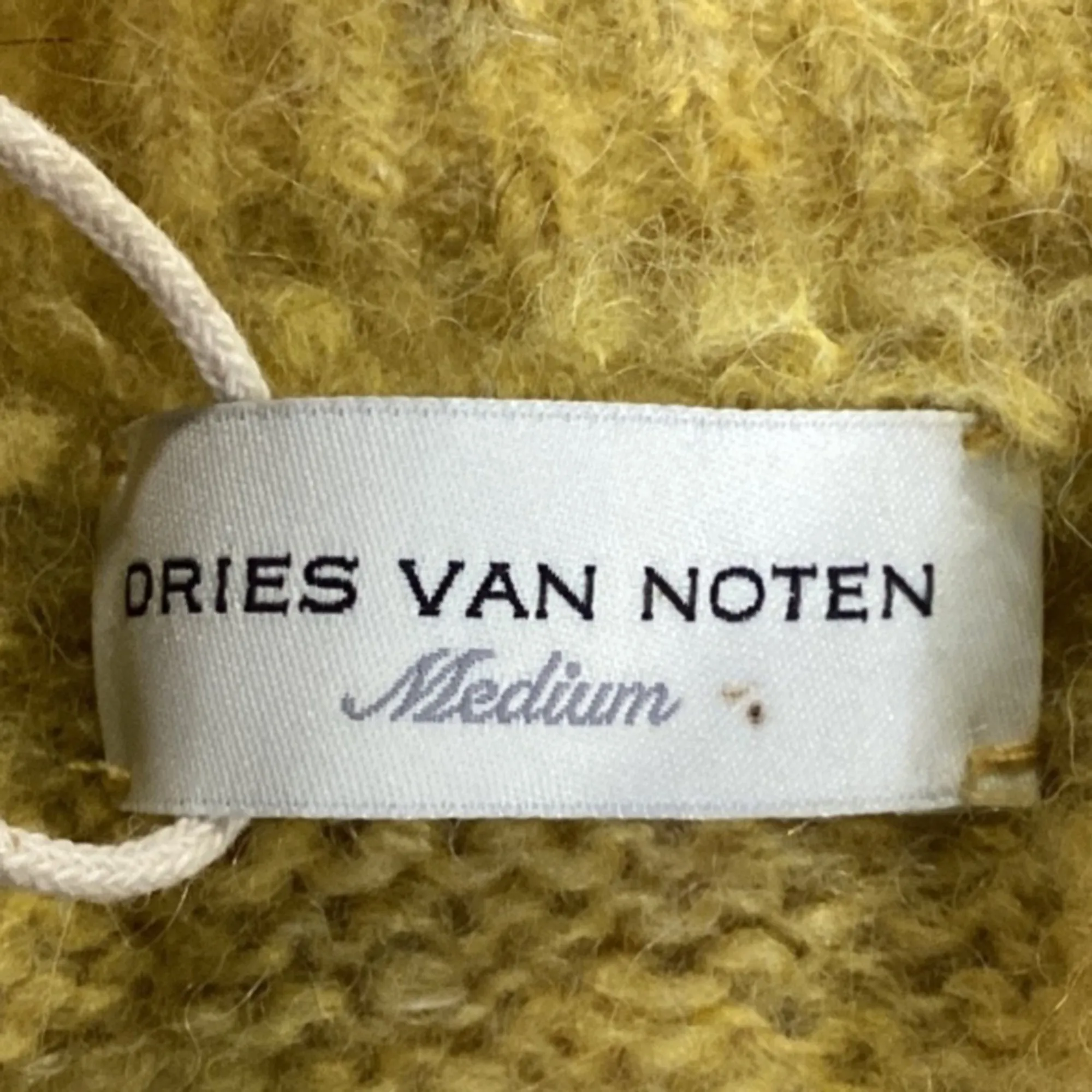 Dries Van Noten Brushed Sweater in Yellow Alpaca