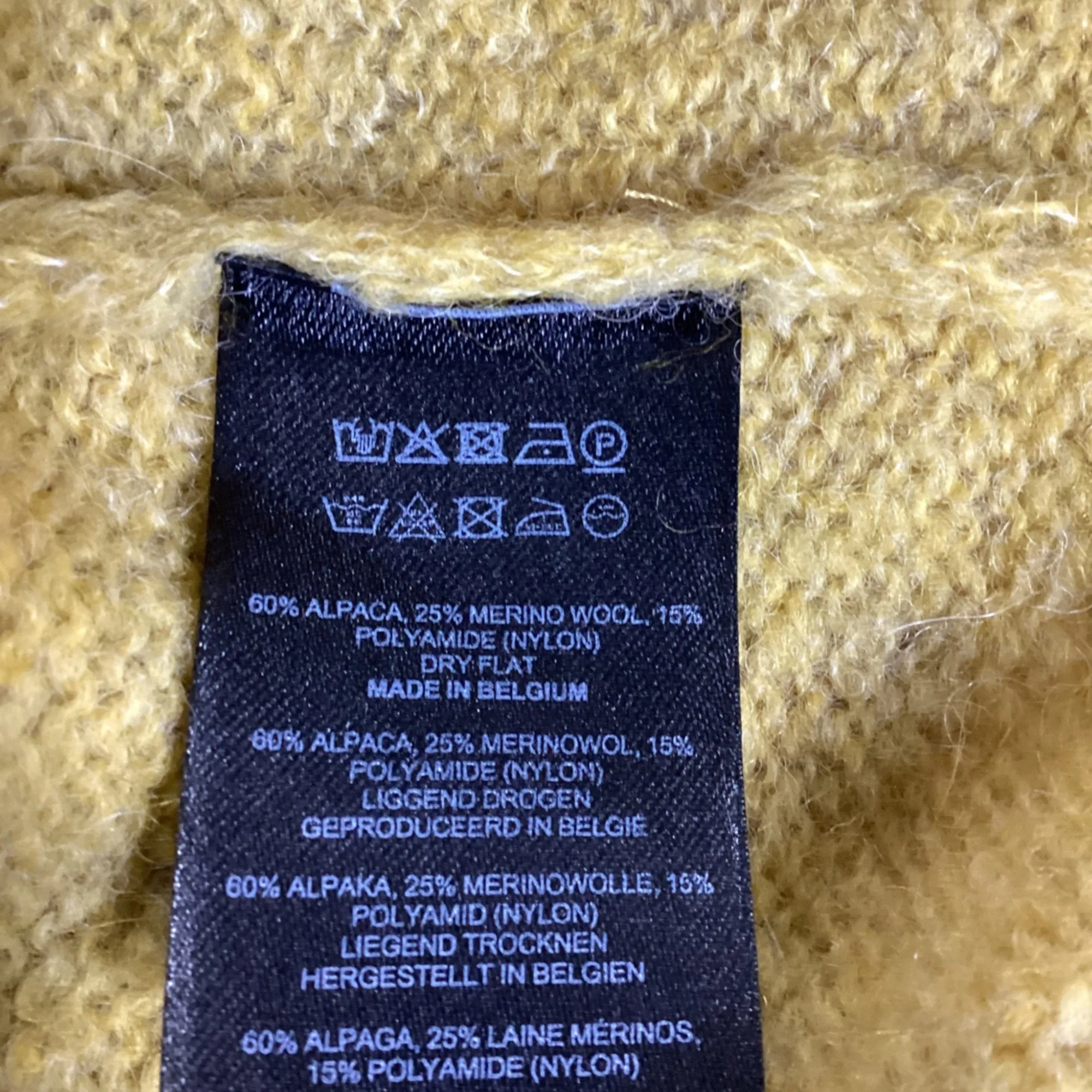 Dries Van Noten Brushed Sweater in Yellow Alpaca