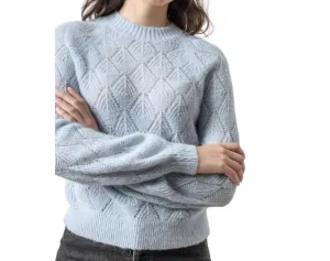 Easy Pointelle Crewneck Sweater In Glacier