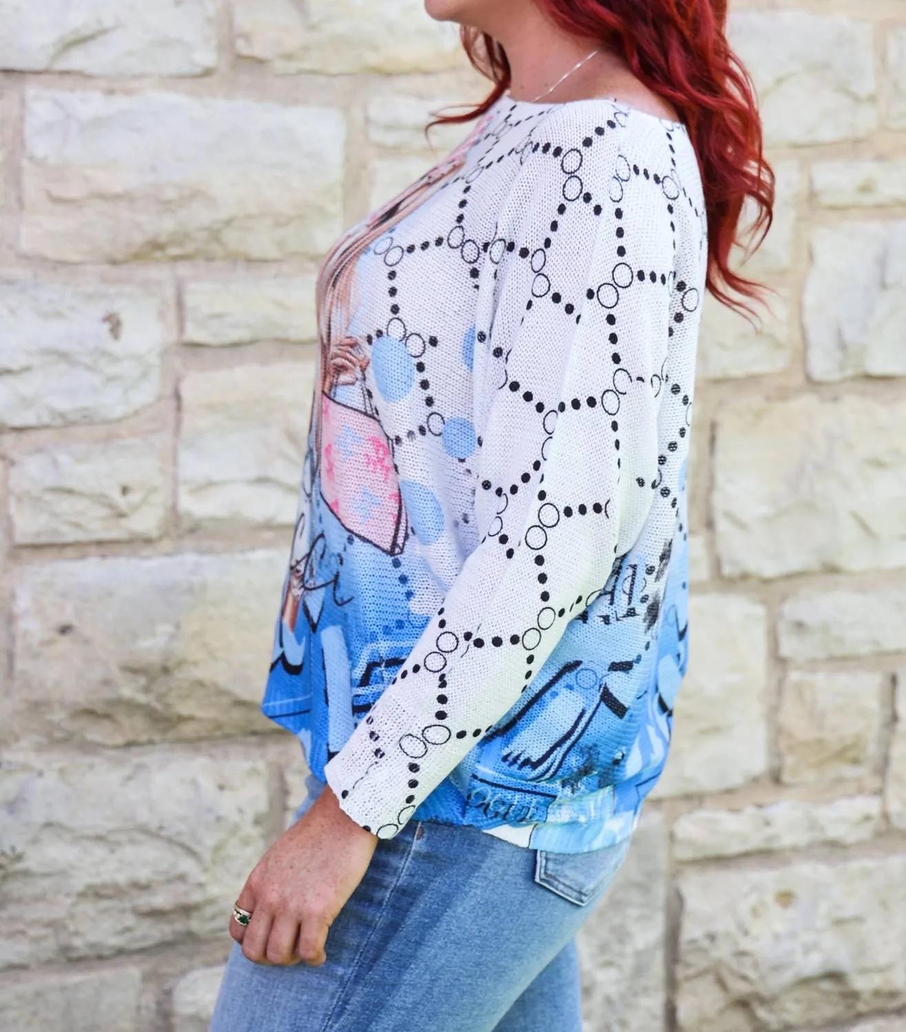 Eiffel Tower Model Sweater In White
