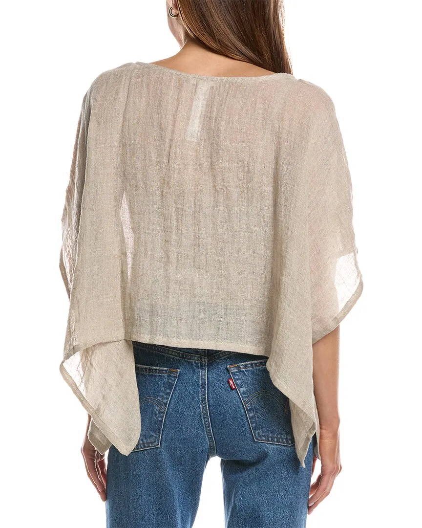 EILEEN FISHER Bateau Neck Linen Top