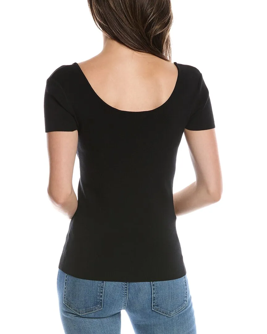 Elie Tahari Sweetheart Rib Sweater