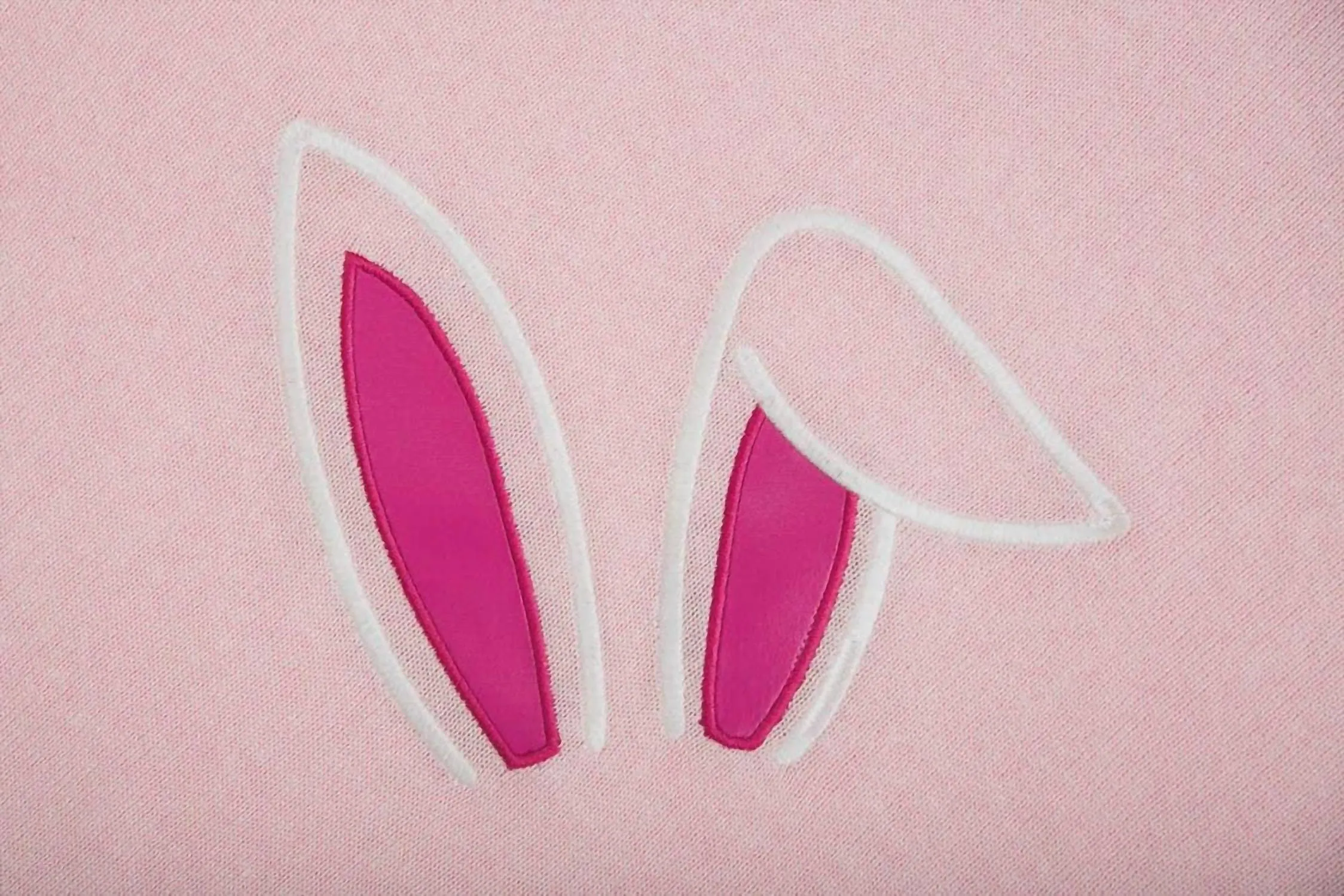 Embroidered Bunny Ears Knit Poncho In Pink
