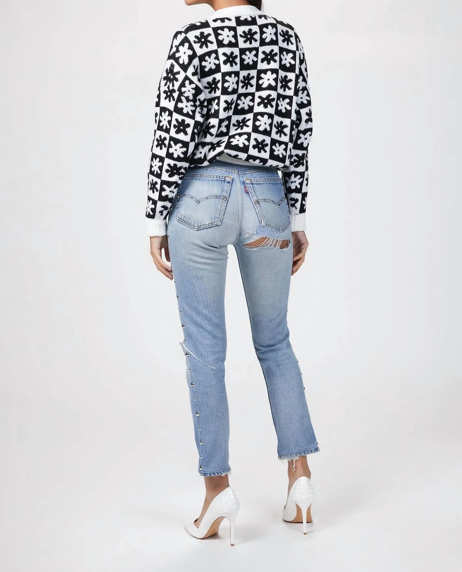 Emma Sweater In Black/white