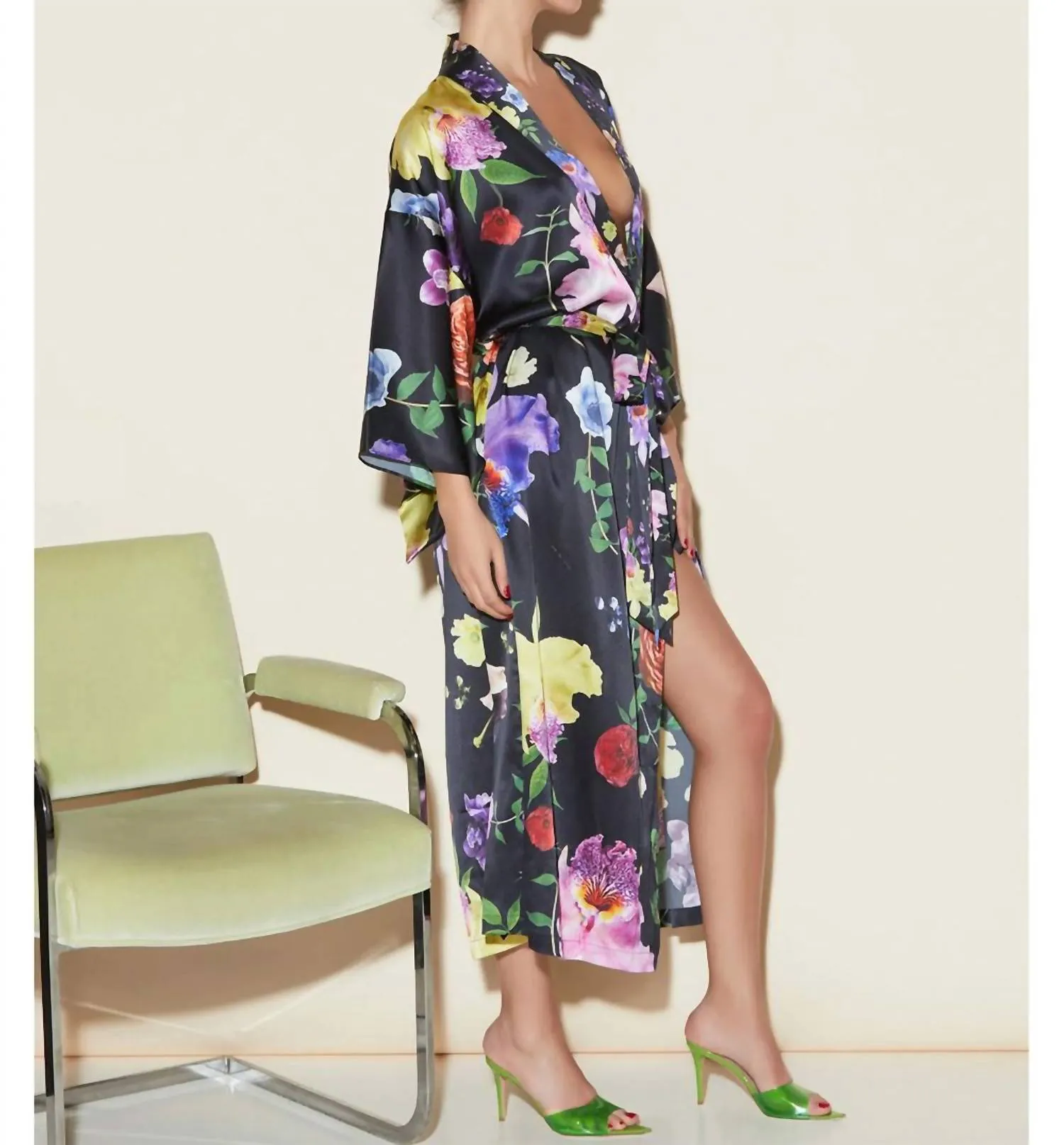 Enchanted Garden Kimono In Floral Print