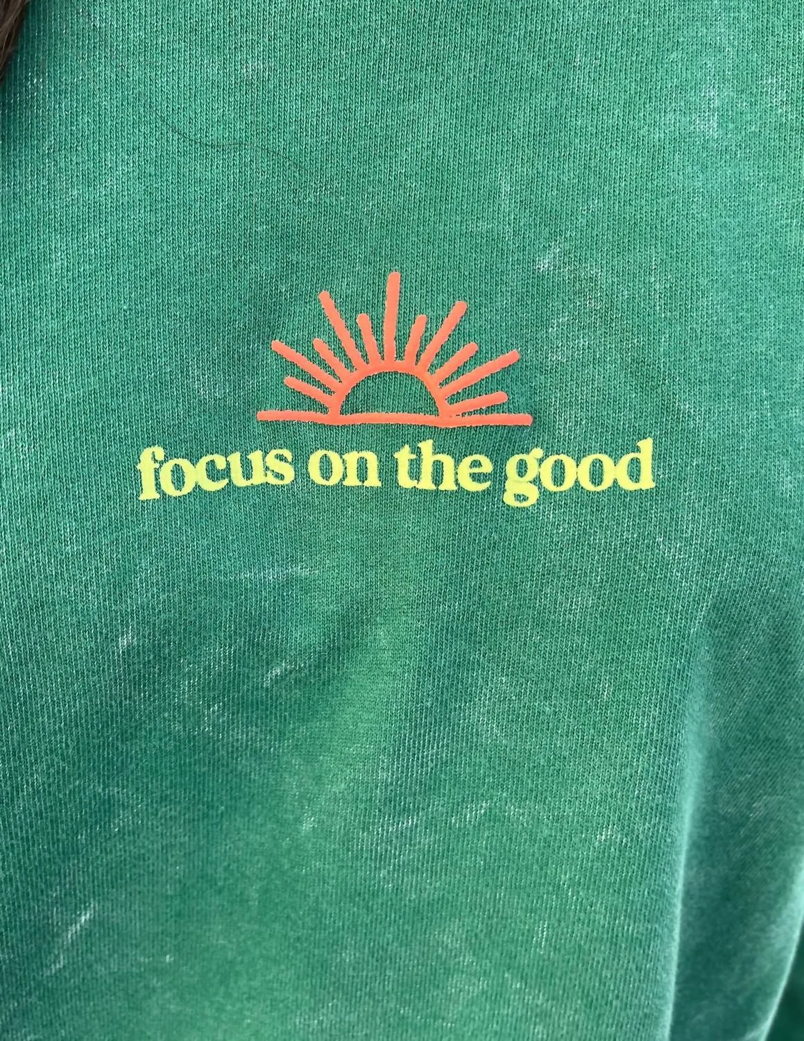 Enjoy The Now Mineral Wash Pullover In Forest Green