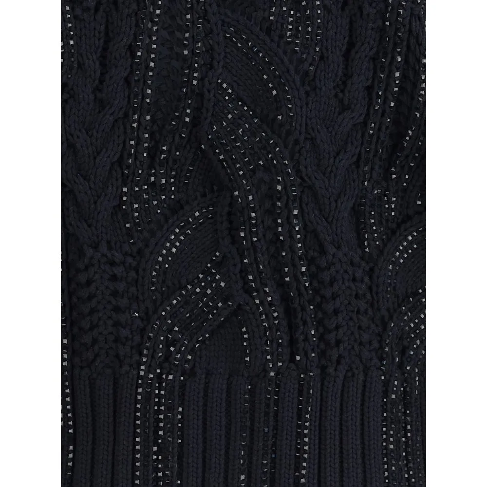 Ermanno Scervino Rhinestone cotton Women's Cardigan