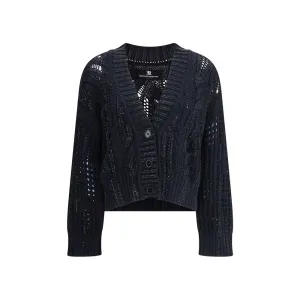 Ermanno Scervino Rhinestone cotton Women's Cardigan