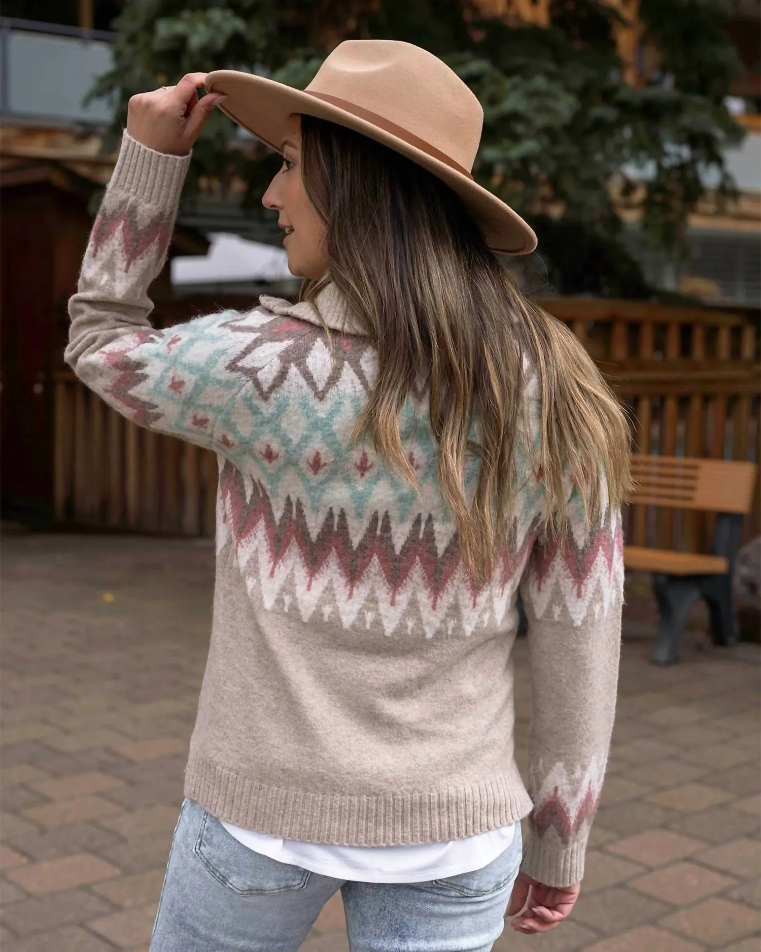 Fair Isle 1/4 Zip Sweater In Multi
