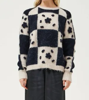 Flower Power Sweater In Ecru/ Black