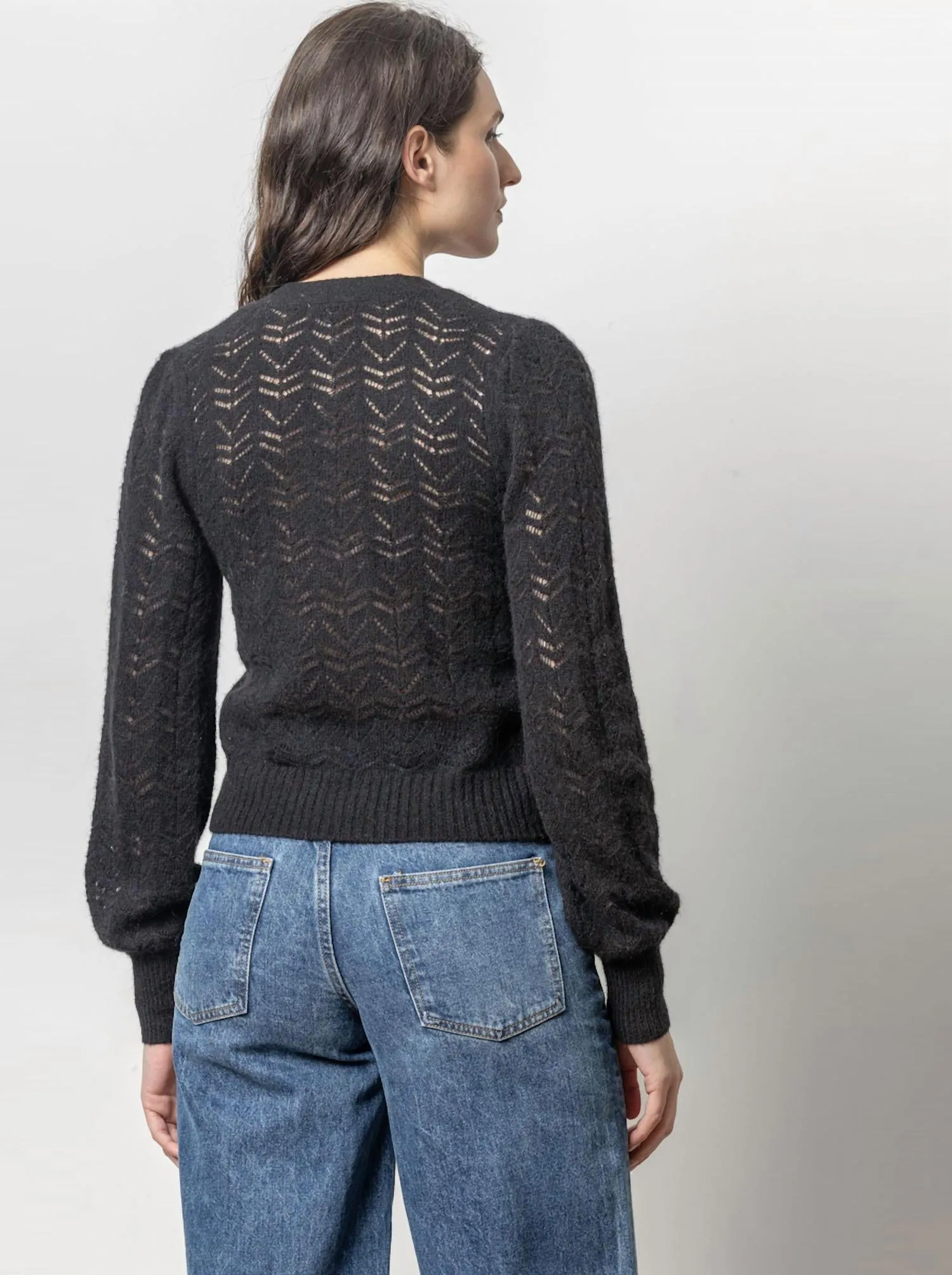 Full Sleeve Cardigan Sweater In Black