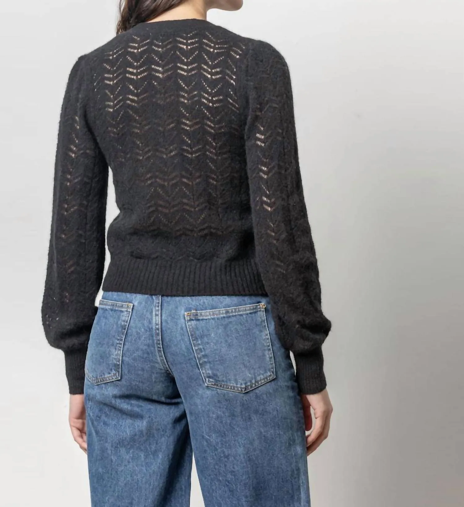 Full Sleeve Cardigan Sweater In Black