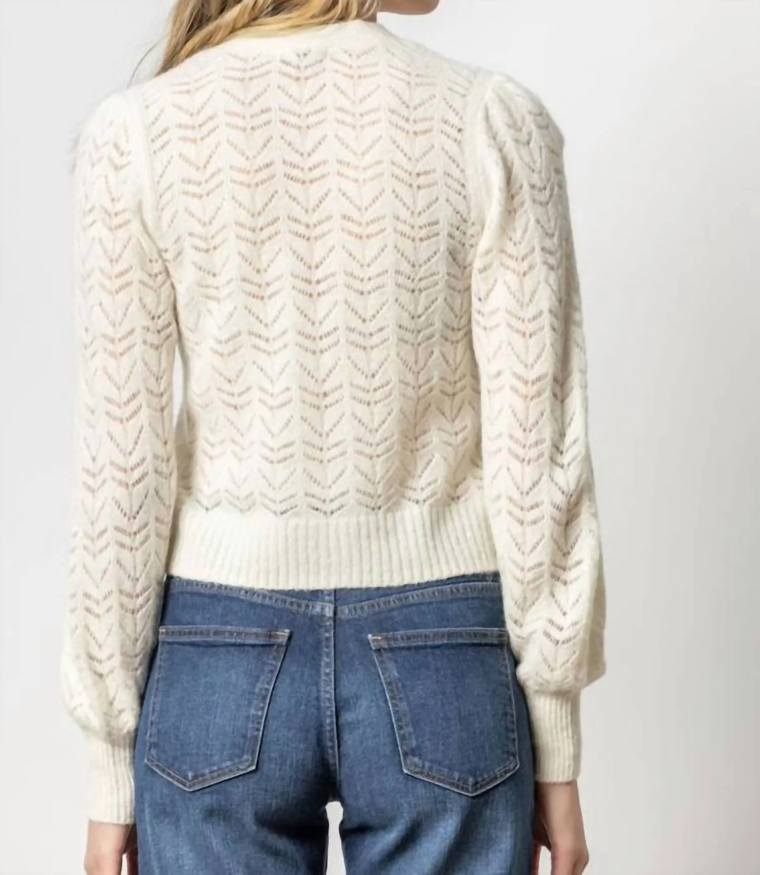 Full Sleeve Cardigan Sweater In Ivory