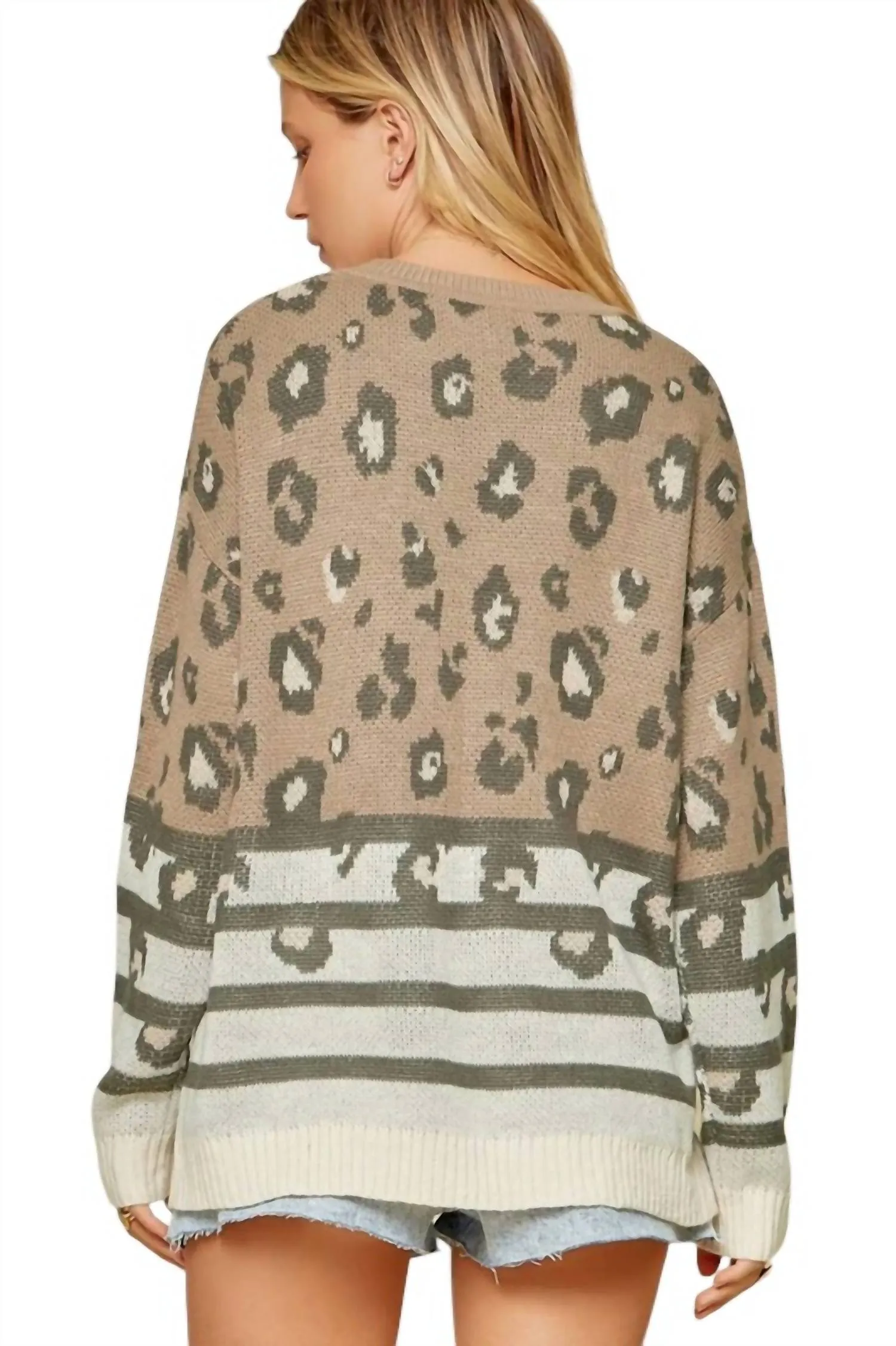 Fun And Fabulous Sweater In Brown/grey