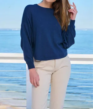 Halle Spring Crewneck Sweater In Denim Blue