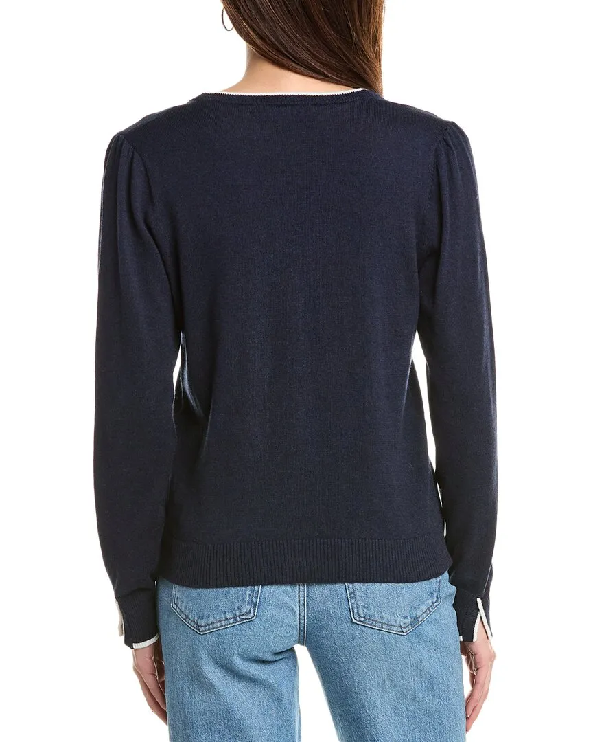 Hannah Rose Pearl Button Trimmed Cashmere-Blend Cardigan